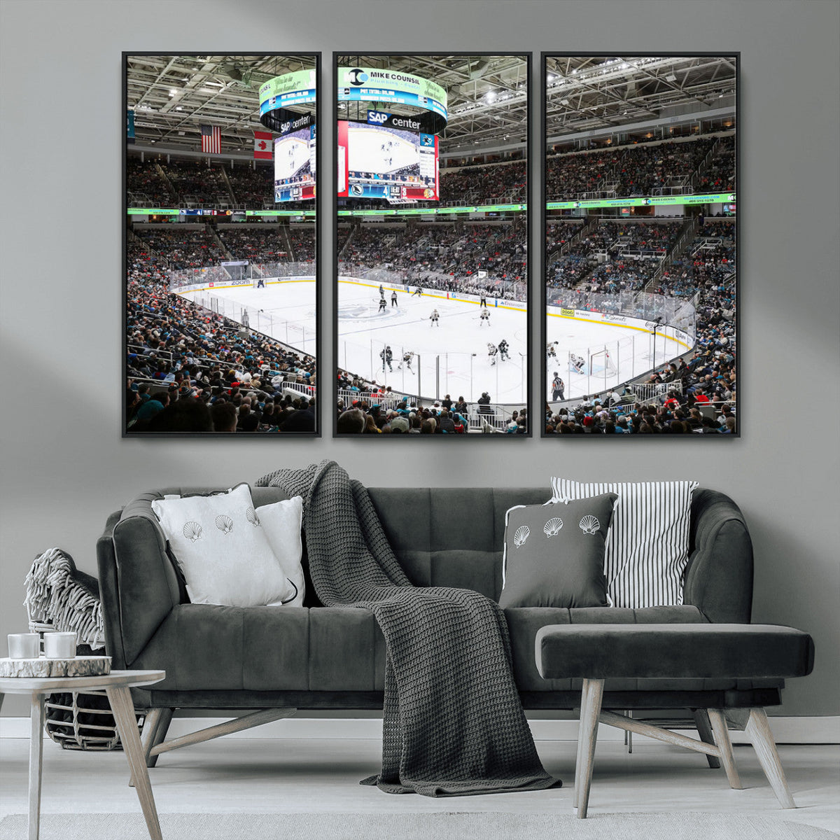 Sharks Arena Blackhawks Sharks Ice Hockey Stadium Wall Art