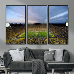 Michigan Stadium Wall Art Canvas Print, Vibrant Game Day