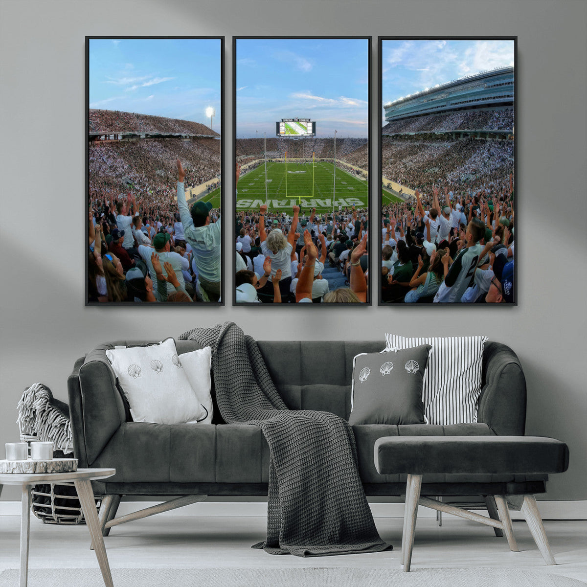 Michigan State Spartans Football Team Art Print - East