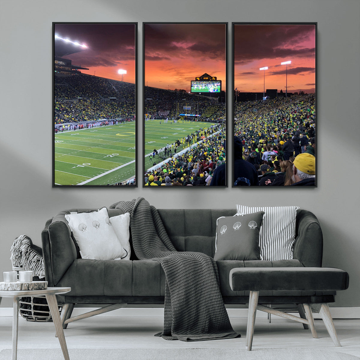 Eugene Autzen Stadium Canvas Wall Art Print – Sunset Over