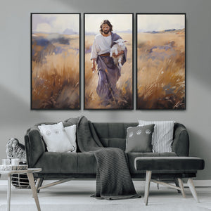 Jesus the Good Shepherd Wall Art Canvas Print - Lost Lamb