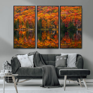 Fall Foliage Wall Art - Autumn Reflection Canvas Print,