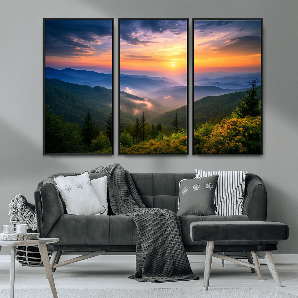 Majestic Mountain Sunrise Print | Landscape Wall Art |