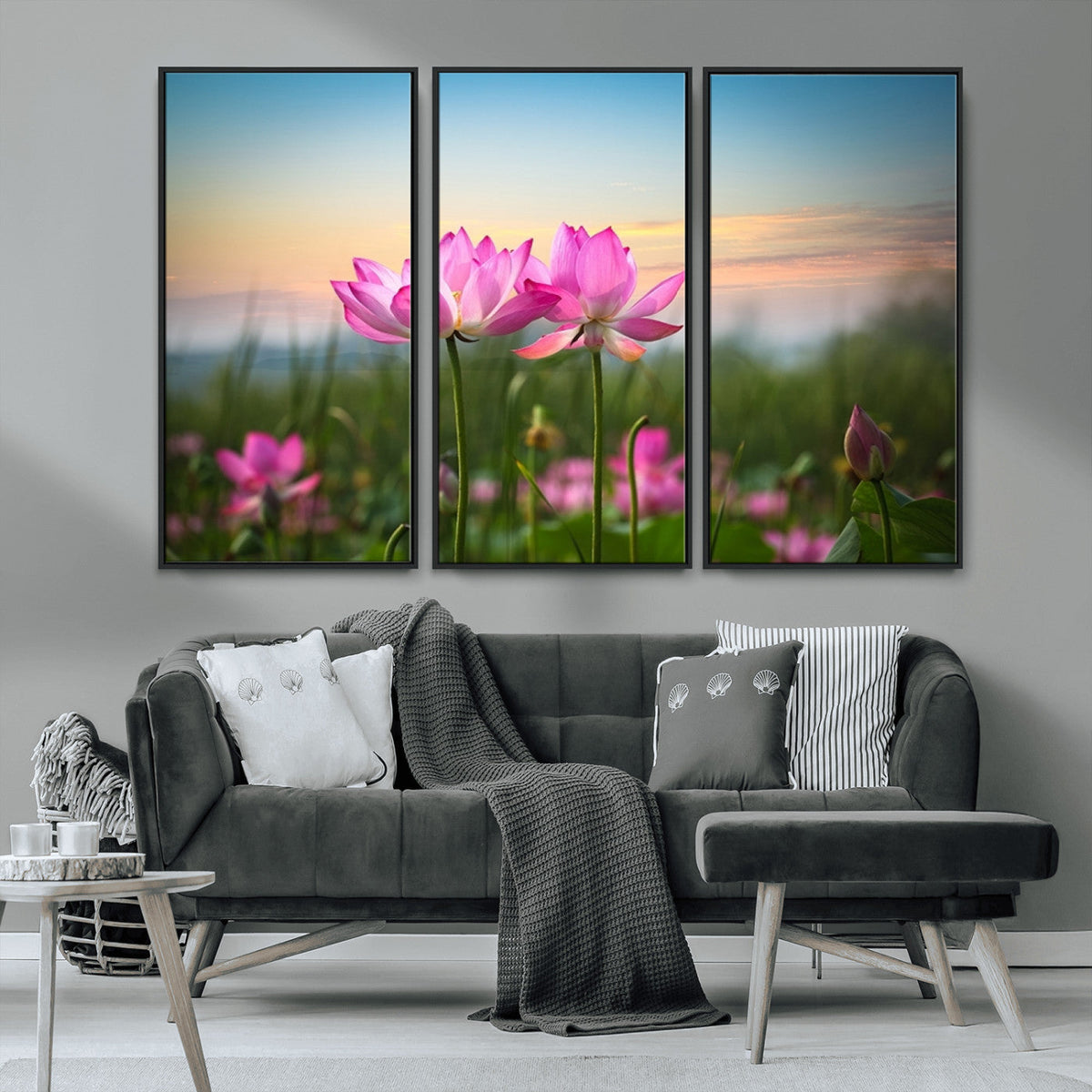 Pink Flower on the Mountain Canvas Print, Framed Pink Flower