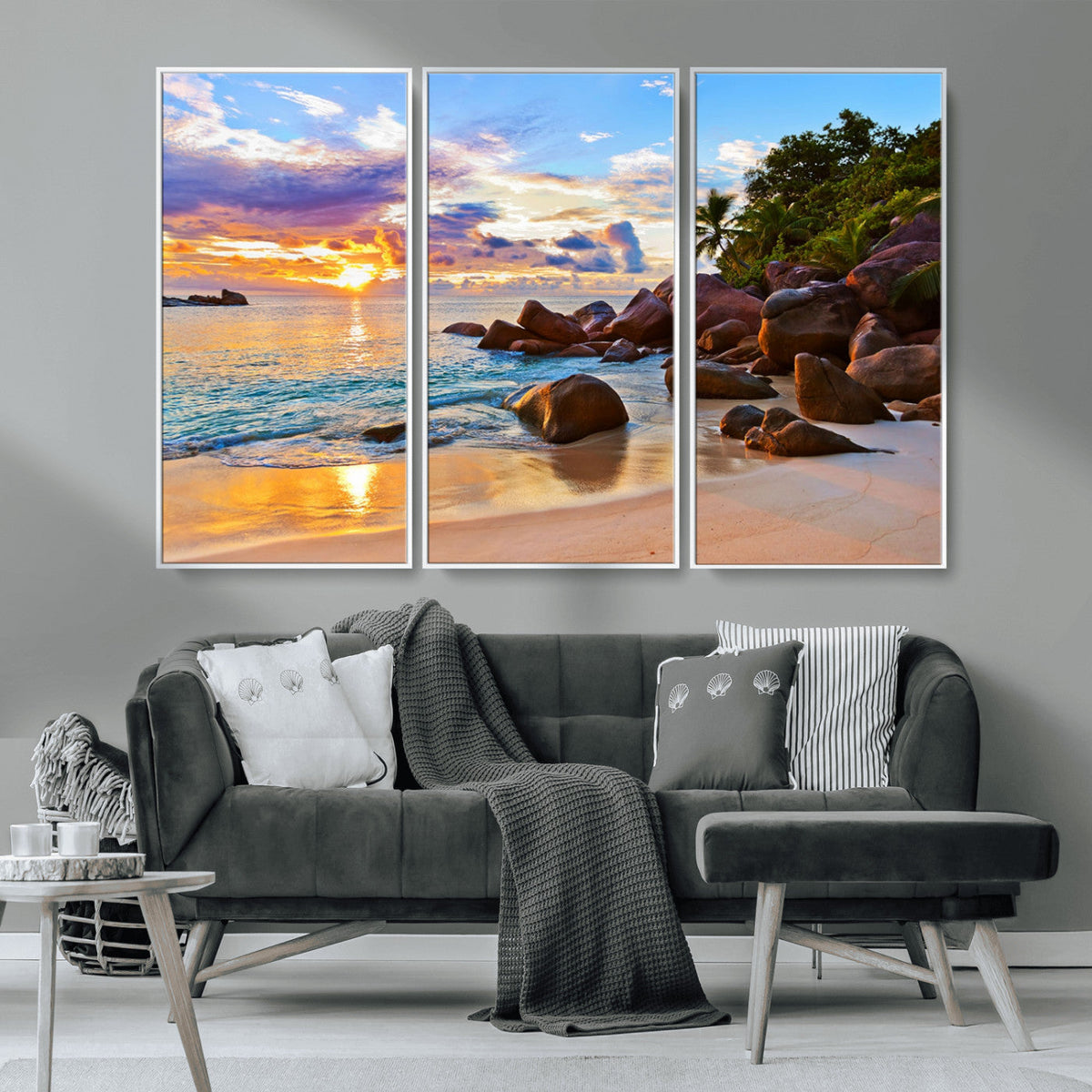 Tropical Island Beach Sunset Canvas Print