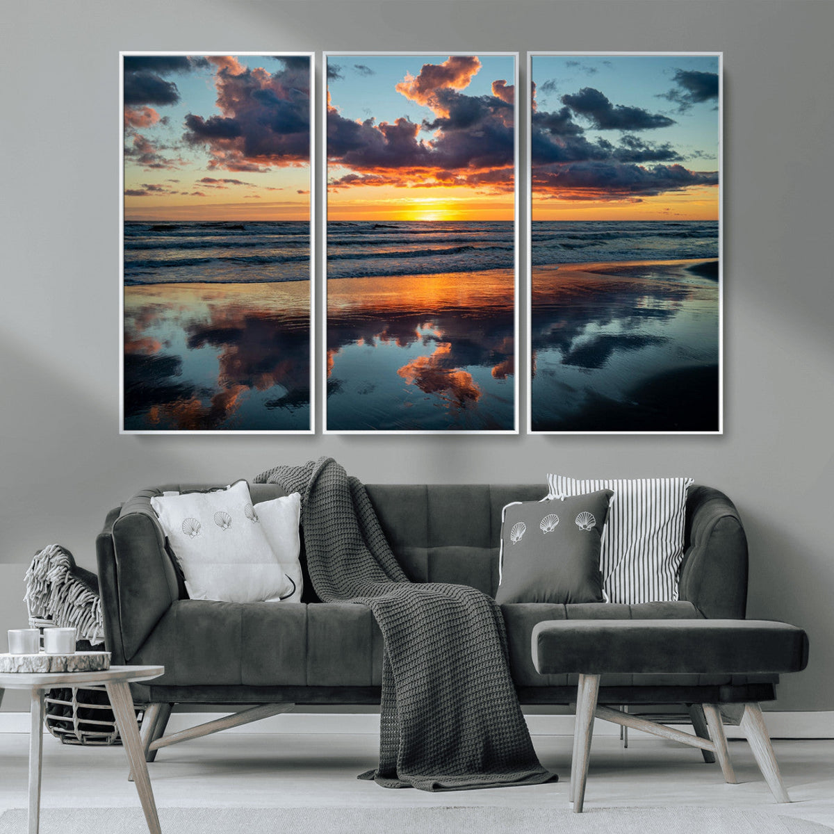 Beach Sunset Print - Stunning Ocean Canvas Artwork with