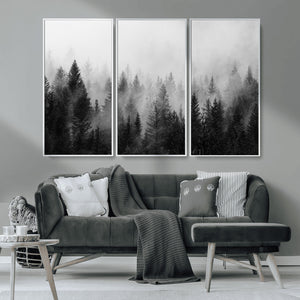 Fogy Forest Canvas Wall Art Print - Mountain Wall Art with