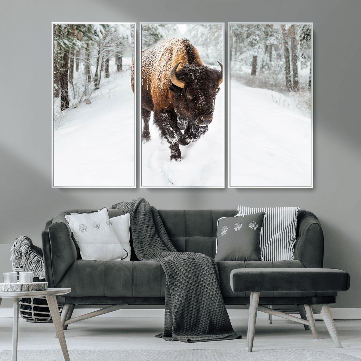 Bison Wall Art Canvas Print For Farmhouse, Animal Canvas