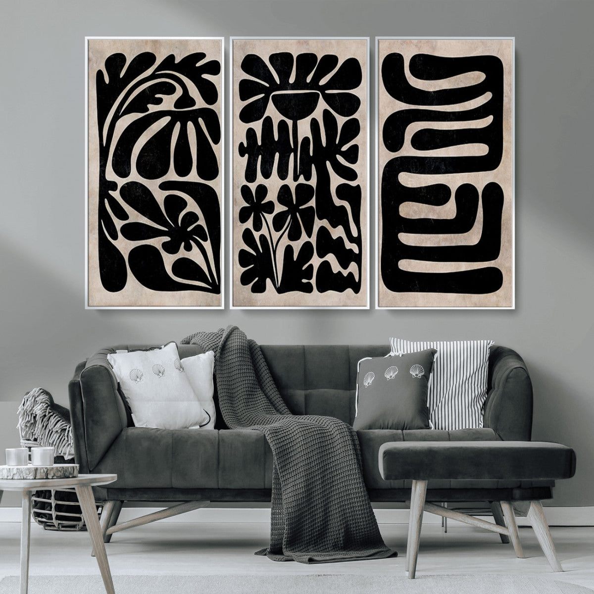 Canvas Print Wall Art Abstract Art Boho, Framed Boho Art