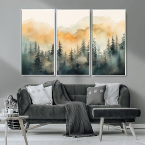 Abstract Forest Print - Mountain Wall Art | Autumn Landscape