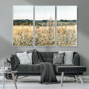 Wildflower Field Wall Art Canvas | Nature-Inspired Landscape
