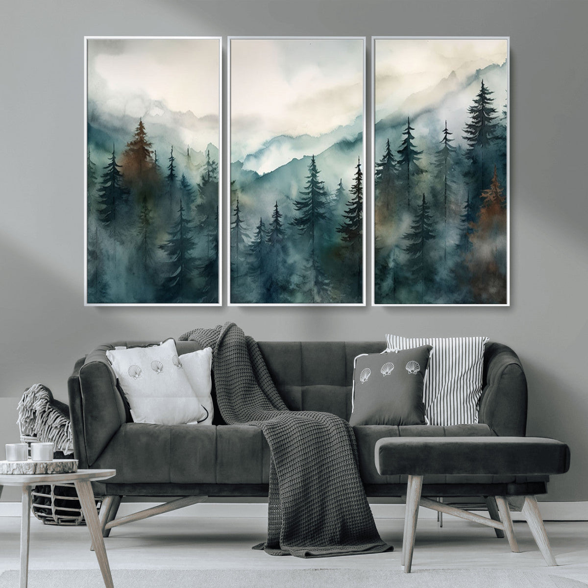 Serenity Forest Wall Art Canvas | Foggy Mountain Landscape