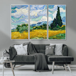 Wheatfield With Cypresses By Van Gogh Painting Wall Art