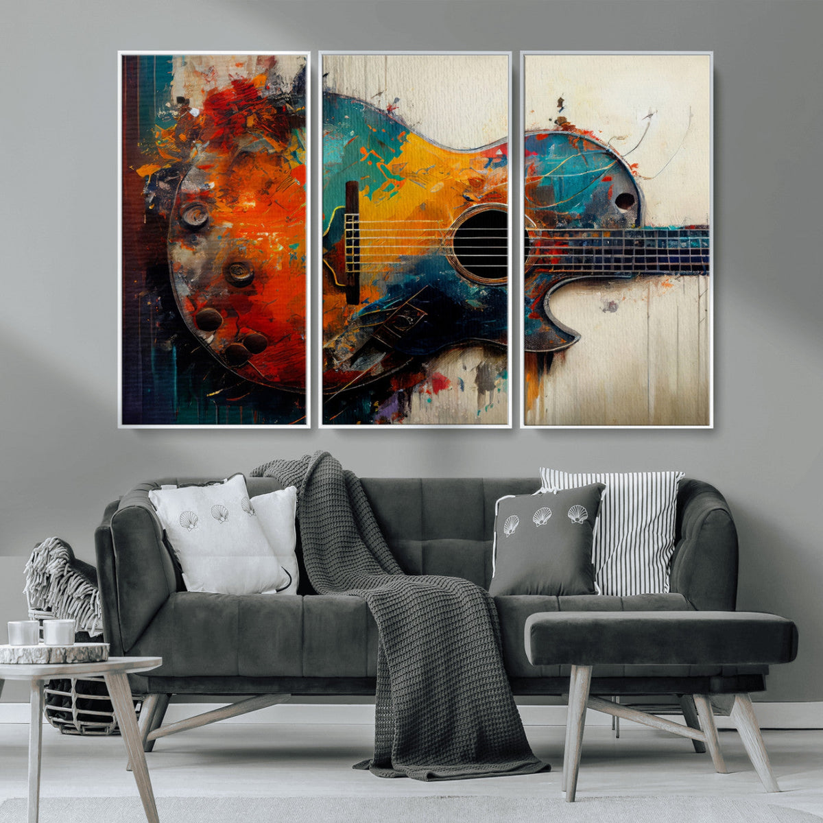 Abstract Guitar Wall Art Canvas | Vibrant Music-Inspired Art