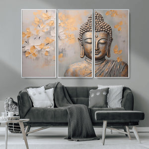 Abstract Buddha Statue Wall Art Canvas Print - Modern