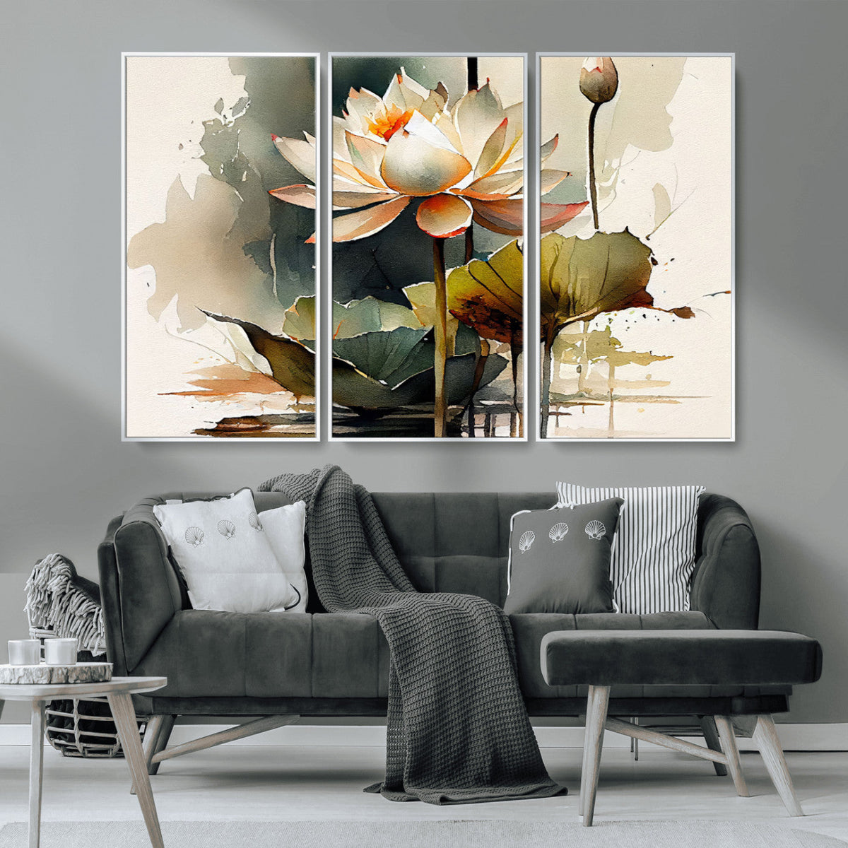 Lotus Flower Watercolor Canvas Print – A Symbol of Serenity