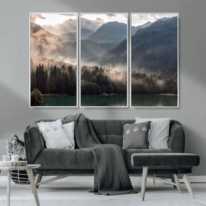 Foggy Mountain Canvas Print Forest Wall Art