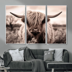 Scottish Cow Longhorn Wall Art Canvas Print