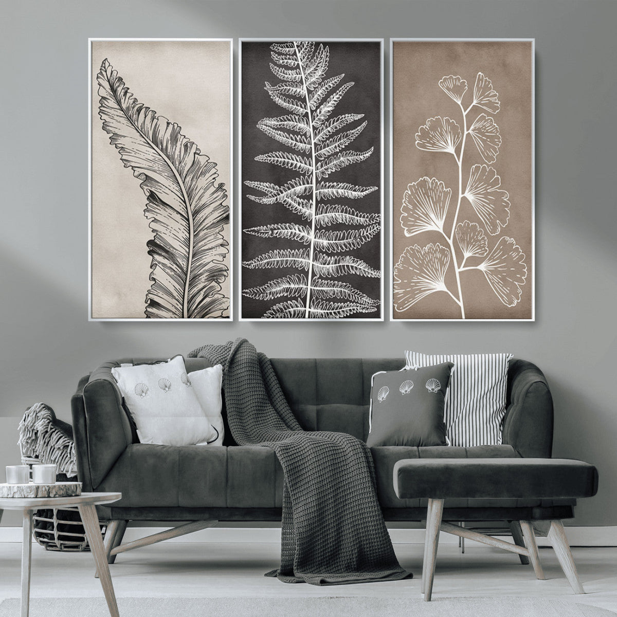 Minimalist Botanical Wall Art Canvas Print, Framed and Ready
