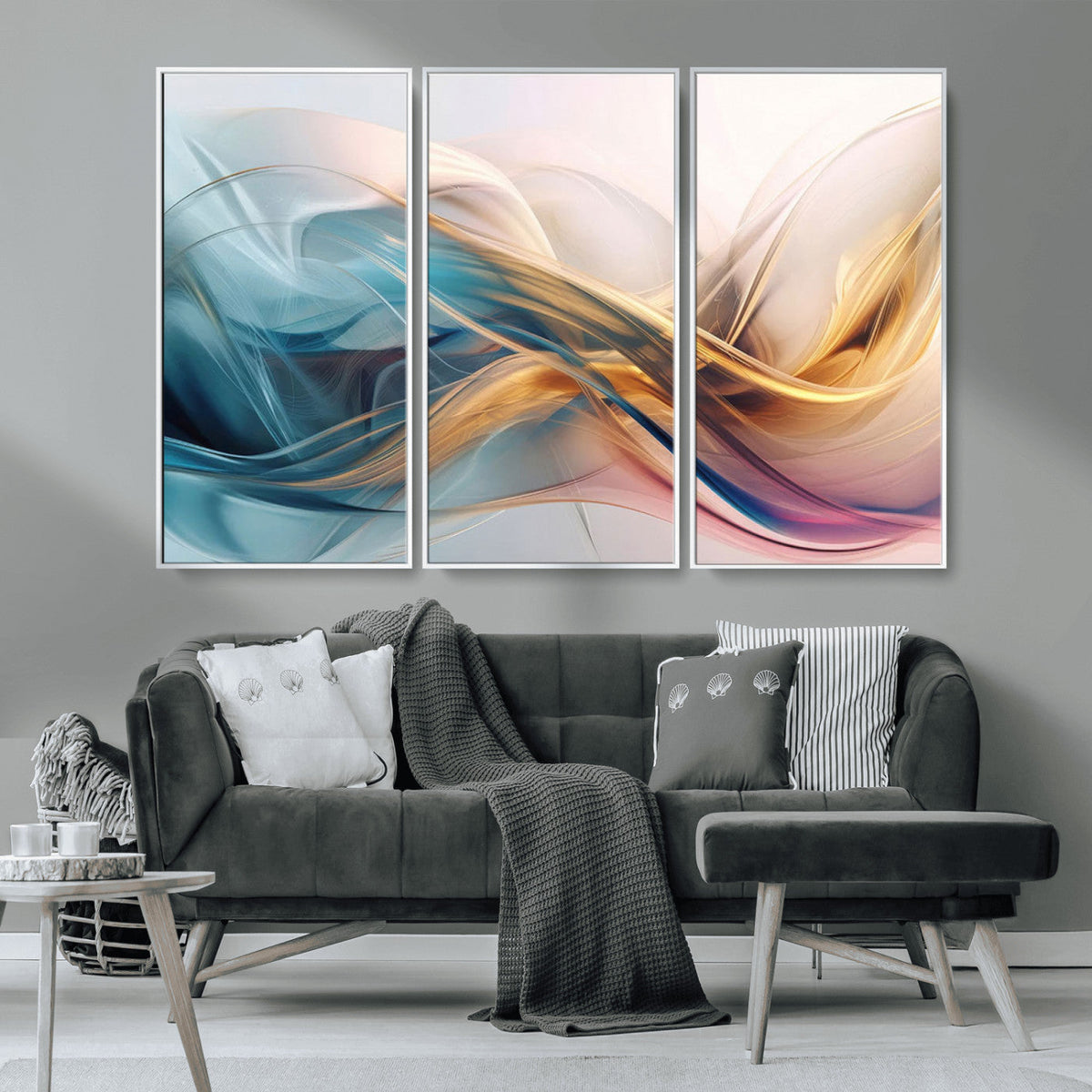 Abstract Flowing Colors Wall Art Canvas Print