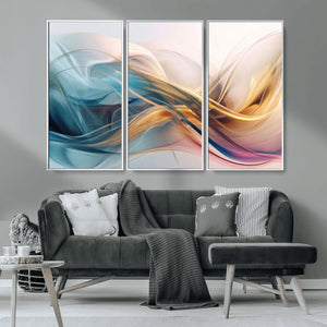 Abstract Flowing Colors Wall Art Canvas Print