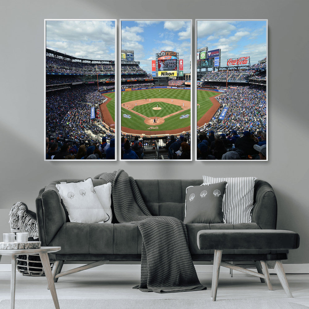 New York Mets Baseball Team Print - Citi Field Stadium Wall