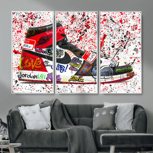 Jordan Shoes Graffiti Wall Art Canvas Print- Jordan Graffiti