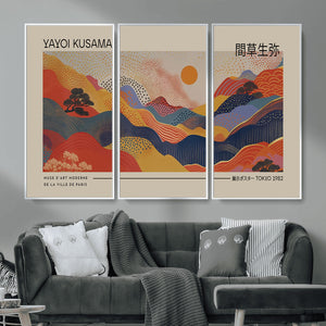 Yayoi Kusama Landscape Canvas Print, Vibrant Floral Mountain