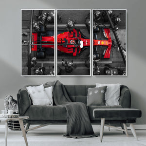 Ferrari Pit Stop Canvas Wall Art – Precision and Speed