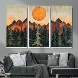 Sunset Mountain Landscape Canvas Wall Art Print - Nature