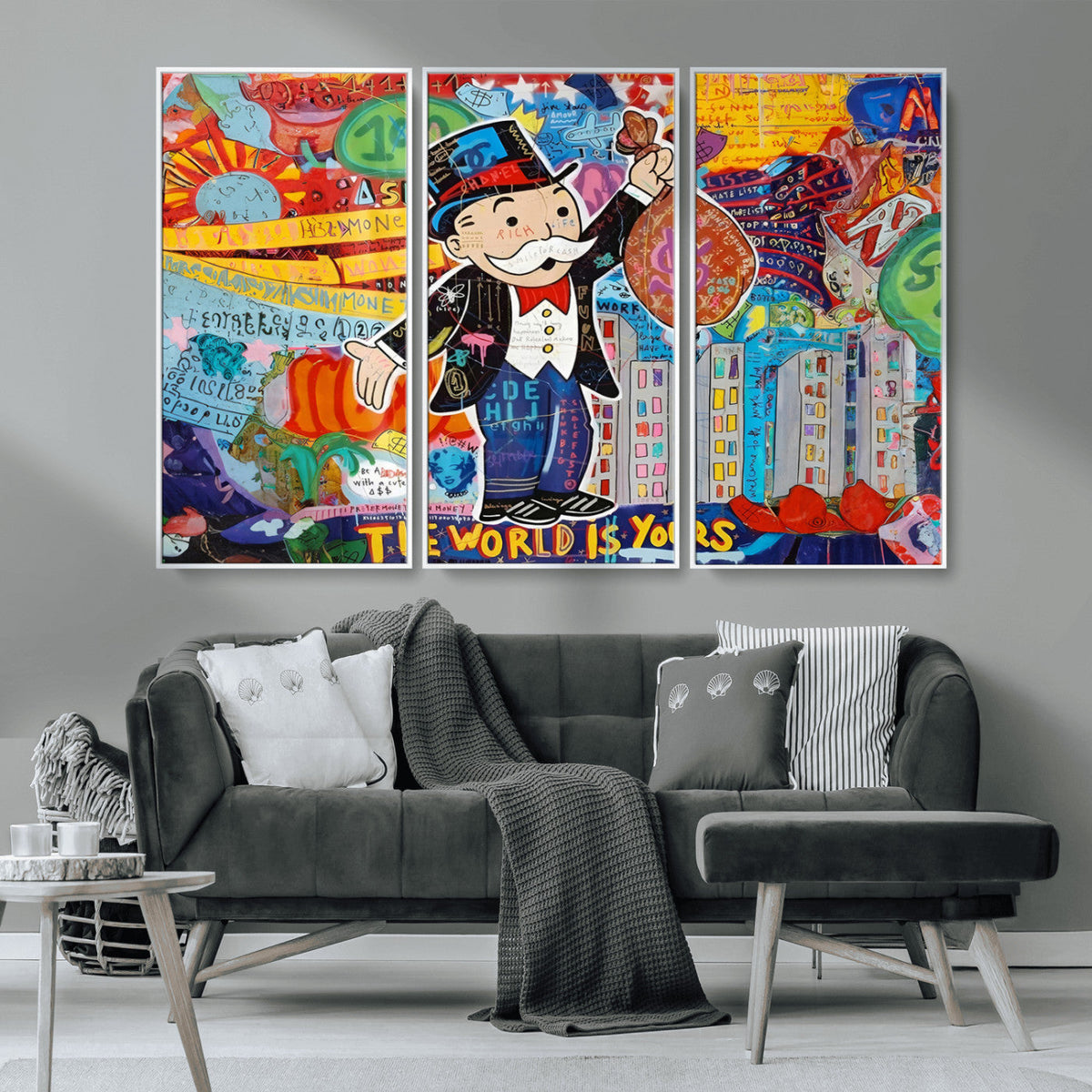 Pop Art Monopoly Man Canvas Wall Art Print - Bold and