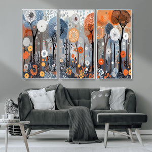 Abstract Winter Landscape Canvas Wall Art Print - Large