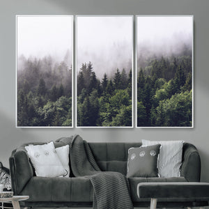 Misty Forest Wall Art | Foggy Forest Canvas Print | Large