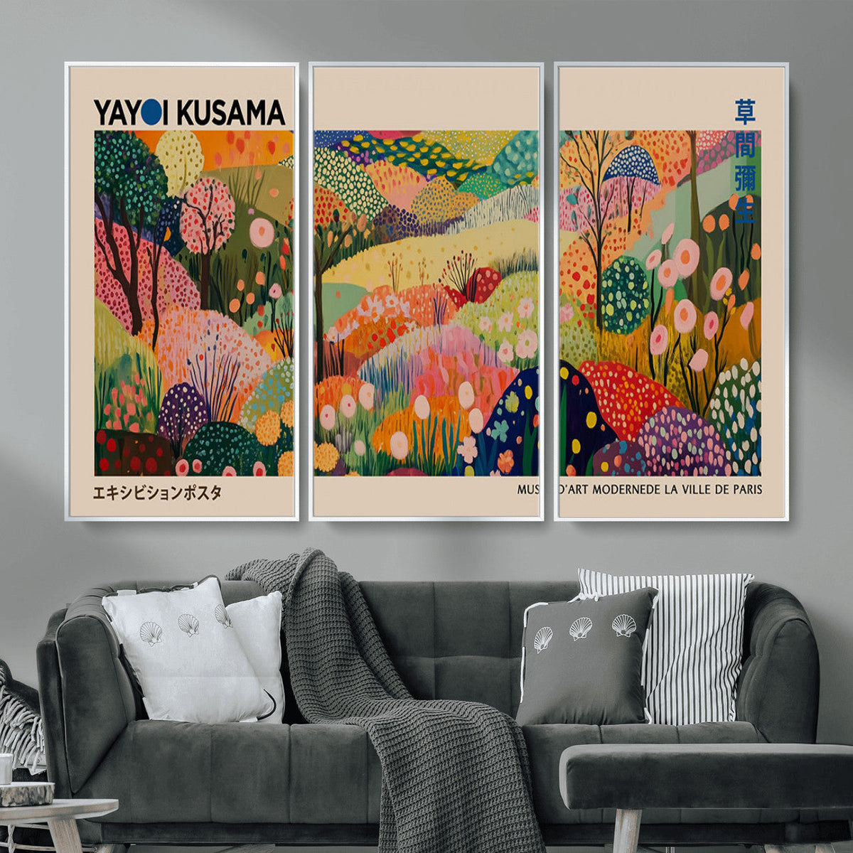 Yayoi Kusama Japanese Art Canvas Print, Abstract Art, Large