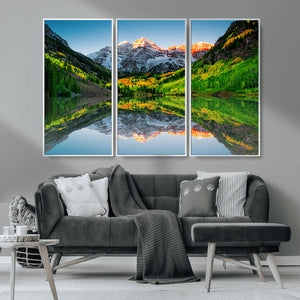Maroon Bells Lake Wall Art Canvas Print – Framed Majestic
