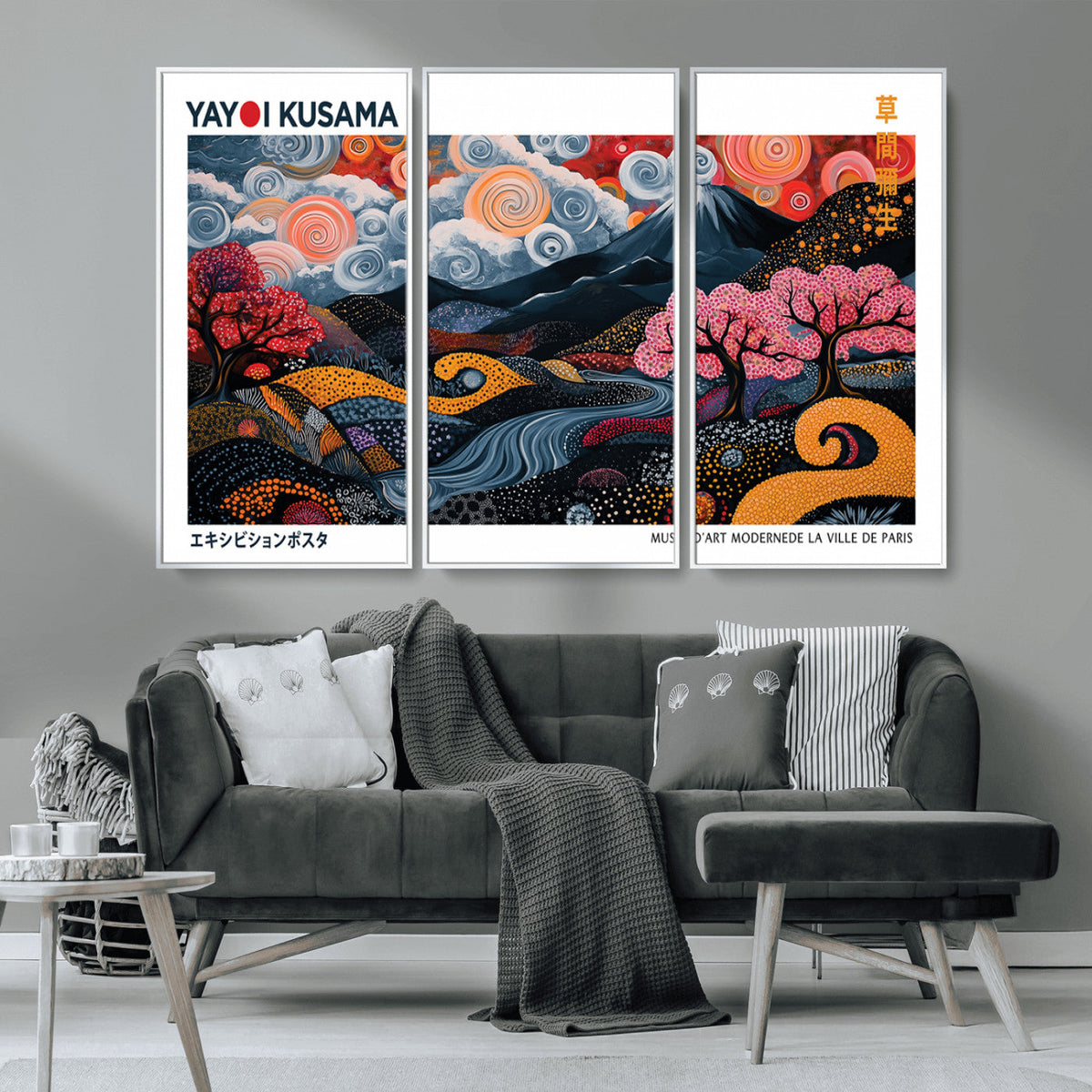 Modern Japanese Wall Art Canvas Print – Framed Abstract