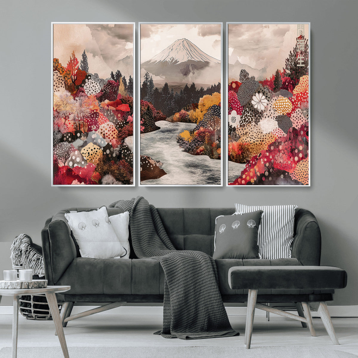 Mountain Wall Art Canvas Print – Framed Autumn Forest