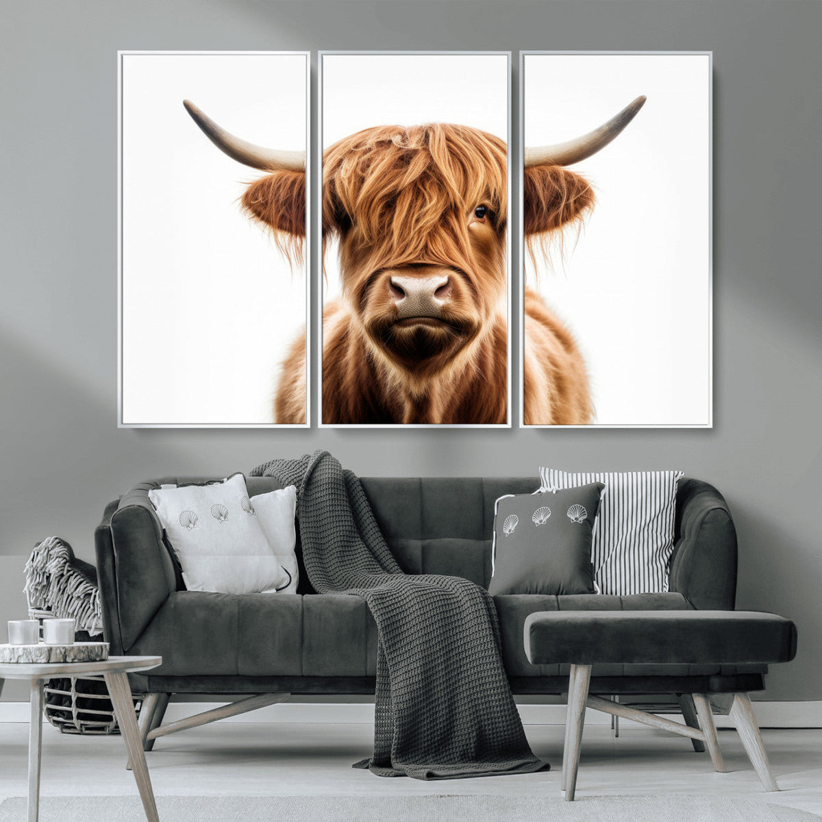 Scottish Highland Cow Canvas Print, Framed Highland Cow