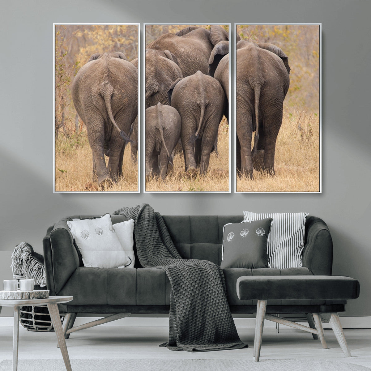 Wild Elephant Wall Art Canvas Print