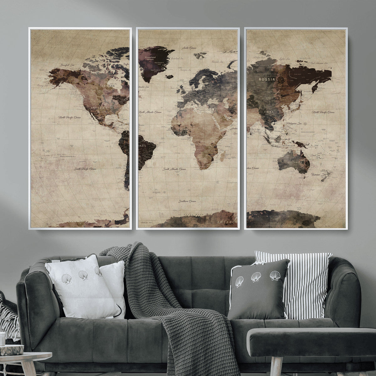 World Map Canvas Print – Detailed Map of the World Adventure