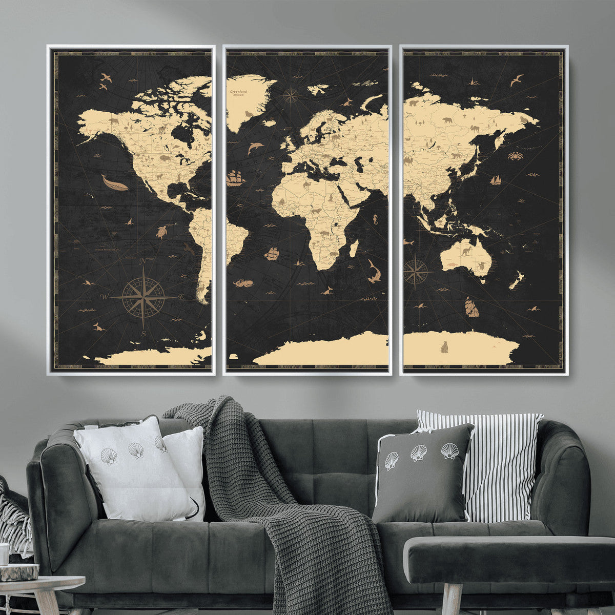 World Map Canvas Print – Detailed Map of the World Wall Art