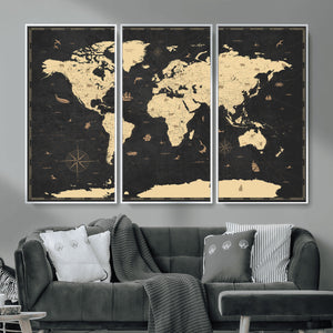 World Map Canvas Print – Detailed Map of the World Wall Art