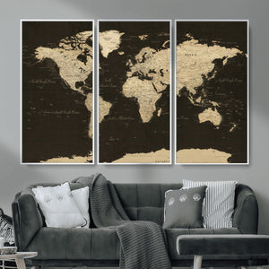 World Map Canvas Print – Framed World Map Wall Art for