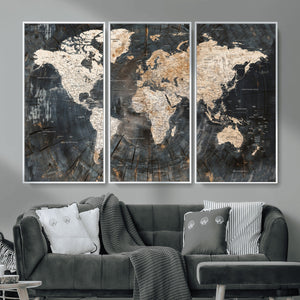 World Map Canvas Print – Detailed Map of the World Wall Art