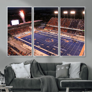 Boise State Stadium Large Wall Art Canvas Print for Living