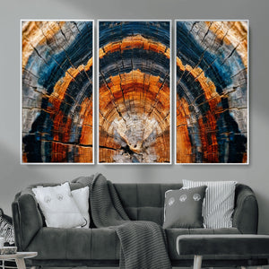 Abstract Wood Grain Canvas Print, Tree Ring Pattern Wall