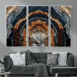 Abstract Wood Grain Canvas Print, Tree Ring Pattern Wall