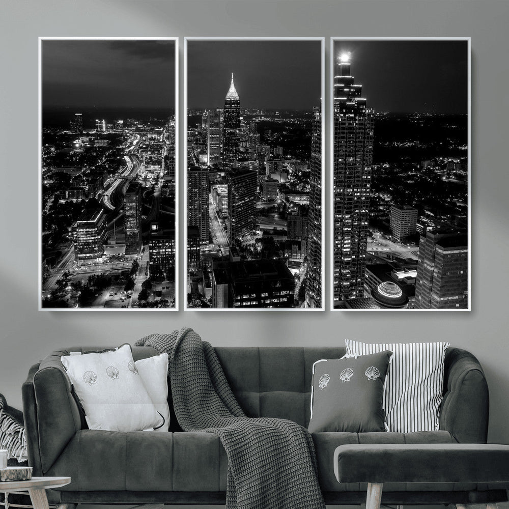 Atlanta Skyline Wall Art Canvas Print, Atlanta Downtown