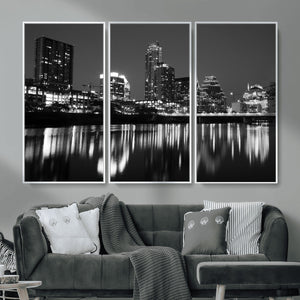 Austin Skyline Wall Art Canvas Print, Austin Downtown Night