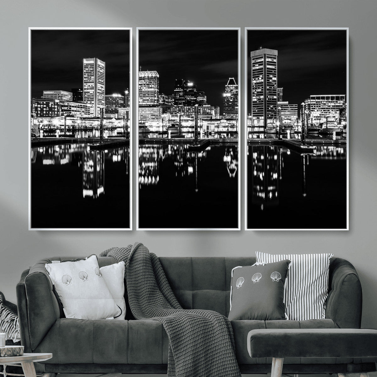 Baltimore Skyline Wall Art Canvas Print, Baltimore Downtown